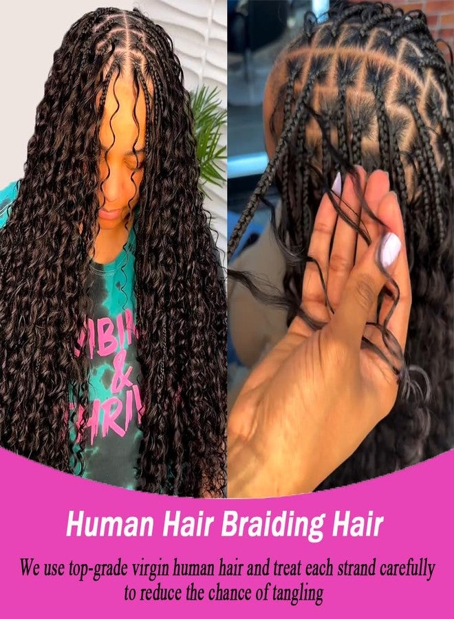 Amella Curly Human Braiding Hair for Boho Braids Bohemian Water Wave Bulk 100% Human Hair for Micro Braiding Hair Wet and Wavy Boho Knotless Braids Hair No Weft 2 Bundles 100g Natural Color - Image 2