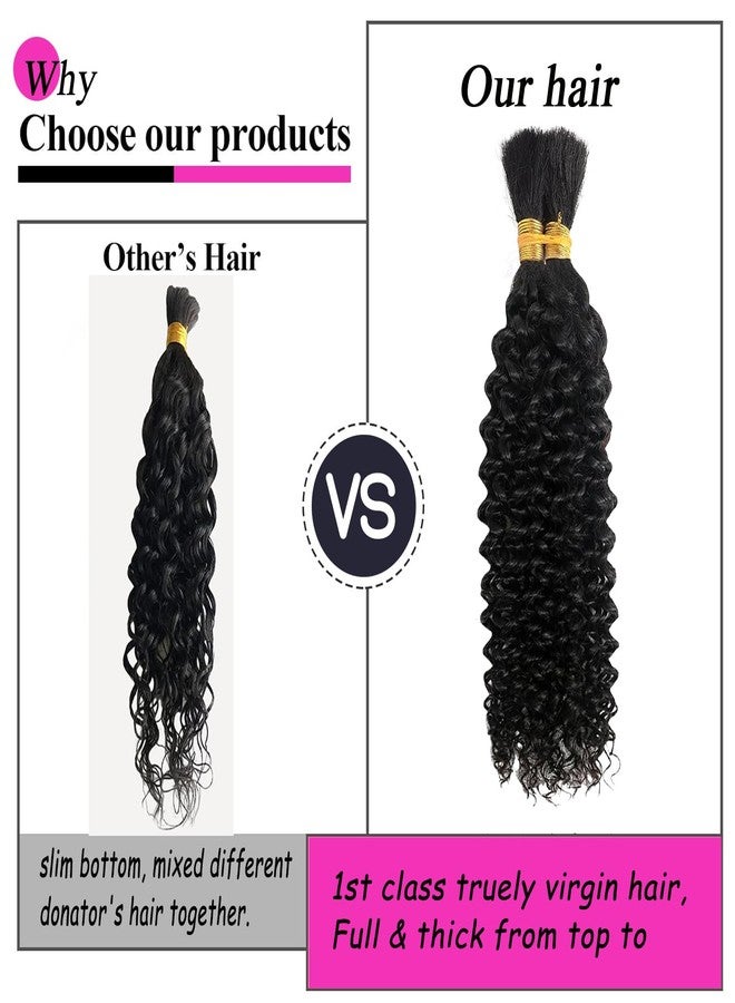 Amella Curly Human Braiding Hair for Boho Braids Bohemian Water Wave Bulk 100% Human Hair for Micro Braiding Hair Wet and Wavy Boho Knotless Braids Hair No Weft 2 Bundles 100g Natural Color - Image 5