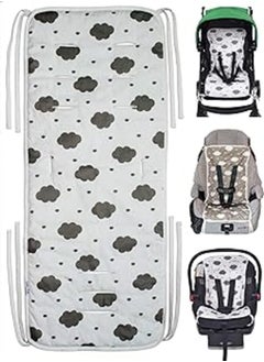 Reversible Pure Cotton Universal Baby Seat Liner for Stroller, Car Seat, Jogger, Bouncer | Thick Cushion | Supports Newborns, Infants, and Toddlers | Quick and Easy Install