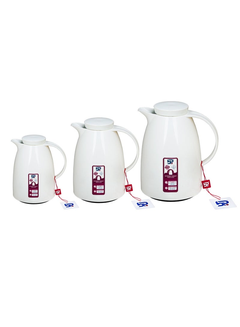 بي بي طقم ترامس شاي وقهوة لون أبيض من باصرة 0.5 / 1 / 1.5 لتر - Image 1