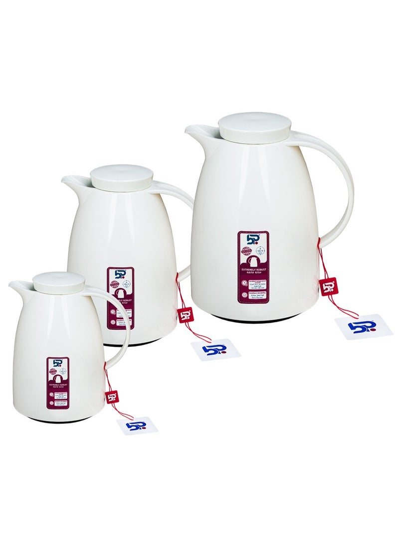 بي بي طقم ترامس شاي وقهوة لون أبيض من باصرة 0.5 / 1 / 1.5 لتر - Image 2