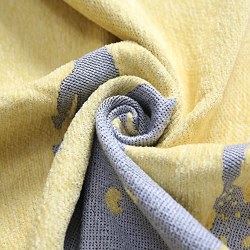 HOKIPO Chenille Sofa Couch Cover Throws Blanket Slipcover 1 Seater,180 (D) X 180 (L) Cm (AR-4593-D1), Yellow - Image 5