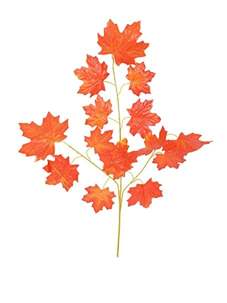 Well Art Gallery Well Art Gallery Artificial Silk Small Maple Leaf Autumn Fall Leaves Set of 6 for Wedding House Party Decorations Orange 60cm  - Image 4