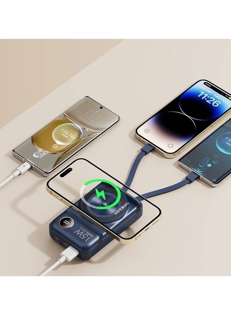 ريماكس باور بانك ريماكس RPP-519، سلسلة ليتشو، سعة 20000 مللي أمبير/ساعة، 20 واط + 22.5 واط، من النوع C | كابل لايتنينج مغناطيسي، 15 واط، شحن سريع لاسلكي - Image 4