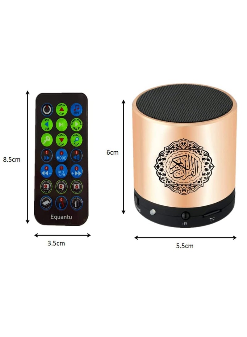DIGI CORE Remote & App Control Speaker Portable Quran Speaker MP3 Player 8GB TF FM Quran Translator USB Rechargeable Wireless Speaker Complete Quran Reciter 18 Reciter 15 Translation Fast Surah Selection SQ-200 Gold - Image 3
