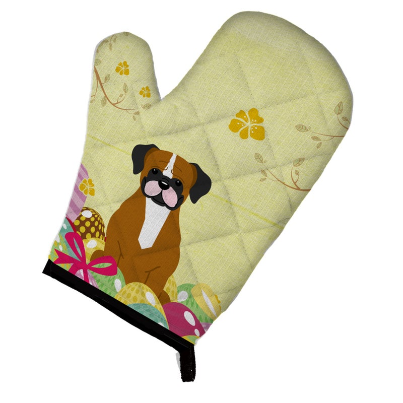 Caroline's Treasures ""Caroline's Treasures Easter Eggs Flashy Fawn Boxer Oven Mitt  Multicolor  12"""" x 8.5""""""