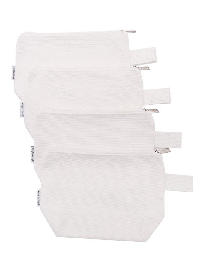 Augbunny 100% Cotton 16oz Heavy Duty Multi-purpose Canvas Zipper Cosmetics Makeup Travel Toiletry Organizing Pouch 4-pack - Image 2