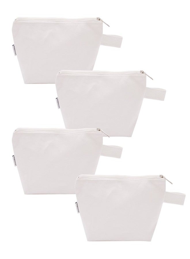 Augbunny 100% Cotton 16oz Heavy Duty Multi-purpose Canvas Zipper Cosmetics Makeup Travel Toiletry Organizing Pouch 4-pack - Image 1