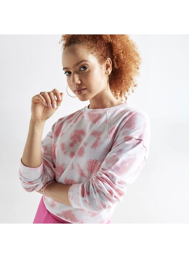 Splash FAV All-Over Print Sweatshirt with Crew Neck and Drop Shoulder Sleeves