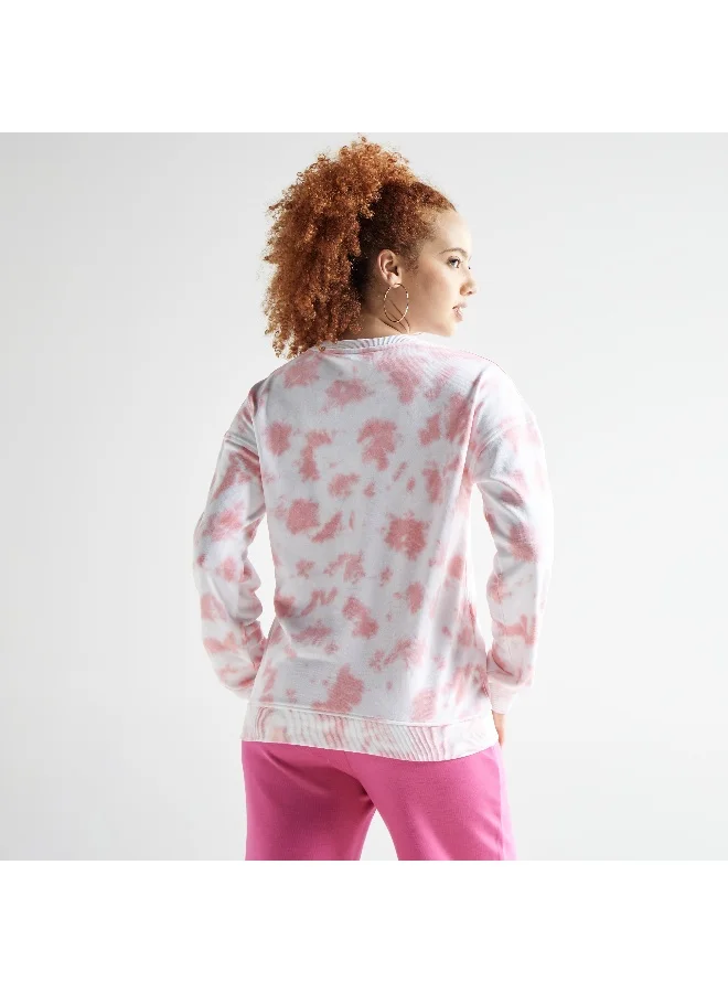 Splash FAV All-Over Print Sweatshirt with Crew Neck and Drop Shoulder Sleeves
