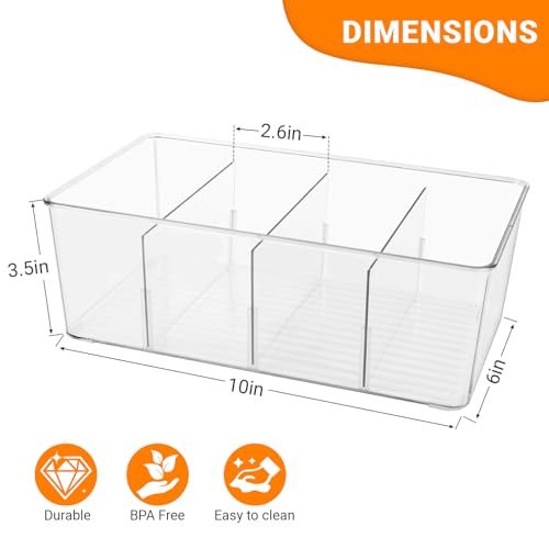diatomiteco 2 Pack Sauce Packet Organizer, Storage Box for Ketchup Packets, Hot Sauce Packets, and Condiment Packets, Made of Clear Plastic, Suitable for Kitchen Storage, Refrigerator Storage, One Lid Included - Image 3