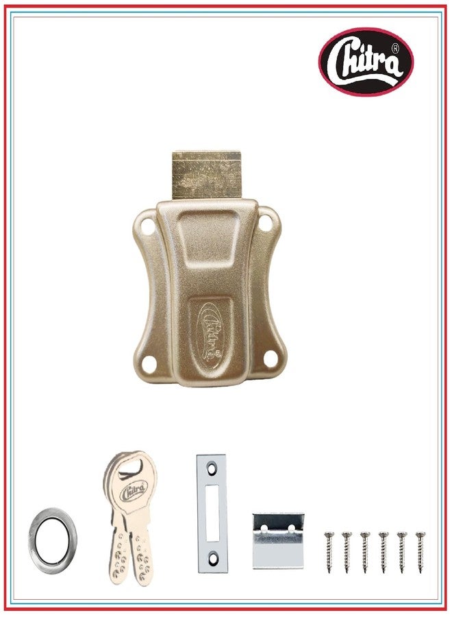 Chitra قفل أدراج متعدد الأغراض من الفولاذ المقاوم للصدأ من شيترا ML-03 مع 11 مفتاحًا قابلًا للعكس للأدراج والخزائن، قفل أمان للخزائن والأثاث والمنزل والمكتب (تشطيب فضي ساتان، عبوة من قطعة واحدة، 20 مم) - Image 4