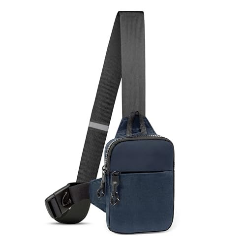 LKEX Mini Sling Bag Men Small Crossbody Bag Women Fanny Packs Casual Personal Pocket Bag Backpack Phone Chest Bag (Blue-Mini（L*w*h=13 * 3 * 19cm）) - Image 1