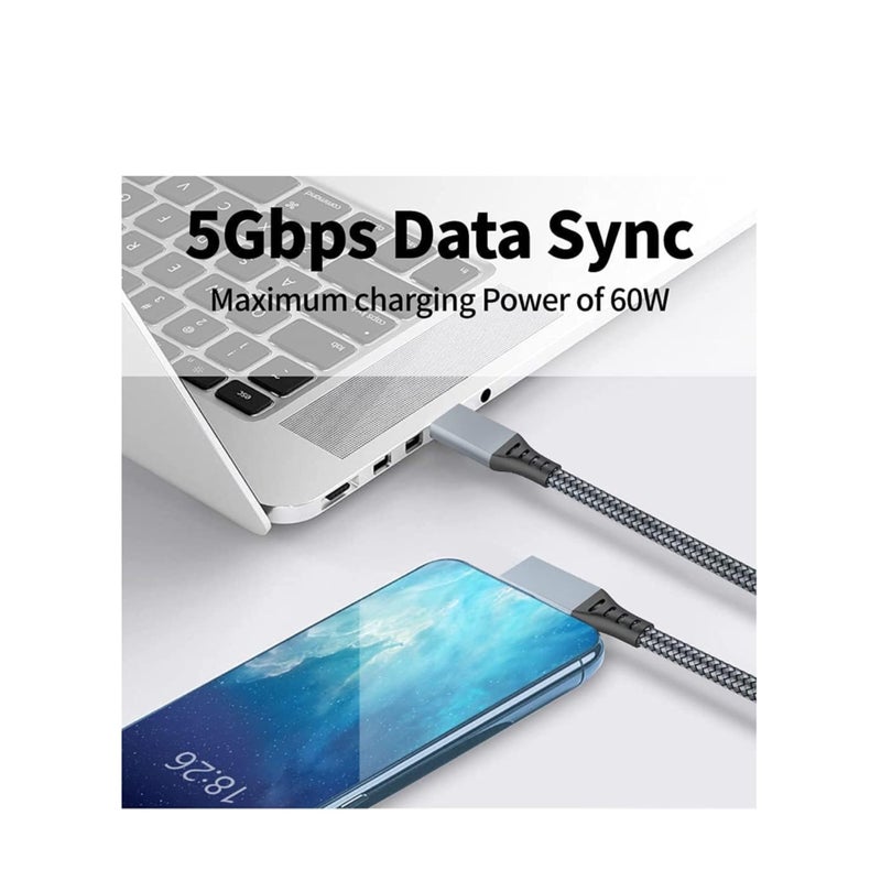 SOLARAE Extra Long Link Cable 16ft for Oculus Quest 2/ Quest VR Headset and Gaming PC, USB C to USB C Fast Charging Charger Cord Compatible with Samsung Galaxy S22 S21 S20 Plus Ultra Note 20 (Grey) - Image 3