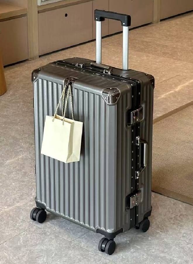 NKX Grey Vintage-Style Hardshell Spinner Luggage frame PC set 2 Inchs 22 26  - Image 2