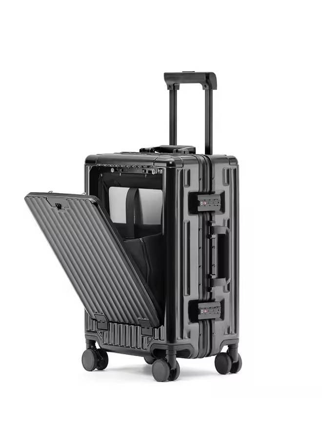 NKX Grey Vintage-Style Hardshell Spinner Luggage frame PC set 2 Inchs 22 26  - Image 4