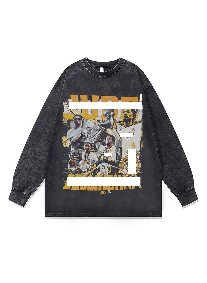 KUYING Washed Old Retro Loose Sportswear