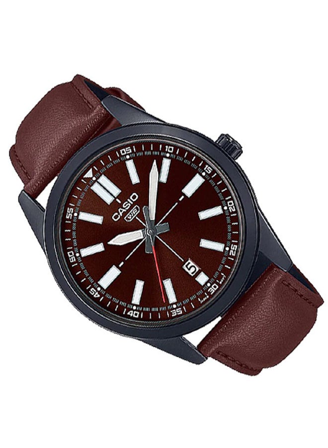 CASIO Leather Analog Wrist Watch MTP-VD02BL-5EUDF - Image 2