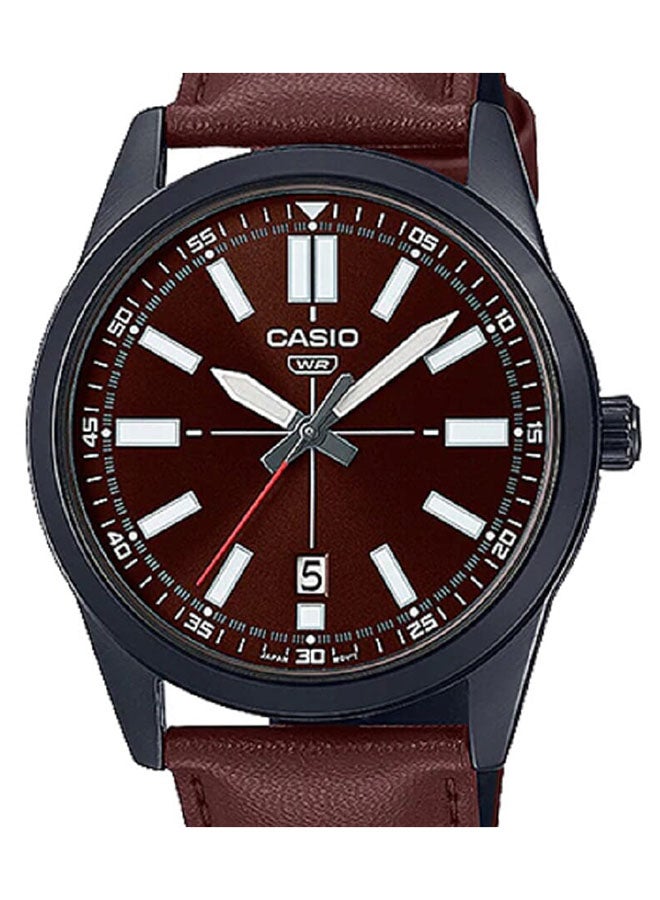 CASIO Leather Analog Wrist Watch MTP-VD02BL-5EUDF - Image 3