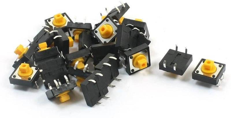 25 قطعة 12مم × 12مم × 12مم × 7.3مم مفتاح ضغط لوحة الدوائر المطبوعة لحظي التثبيت السطحي - Image 2