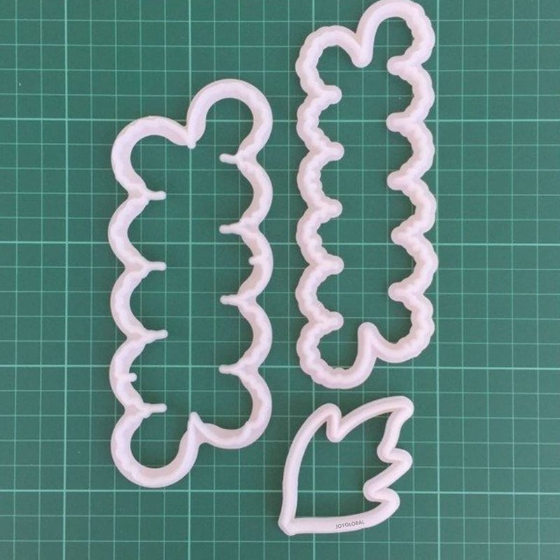JoyGlobal 3 PieceSet Peony with Leaf Cutter Fondant Cake Decorating DIY Tool - Image 3