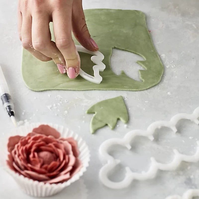 JoyGlobal 3 PieceSet Peony with Leaf Cutter Fondant Cake Decorating DIY Tool - Image 5