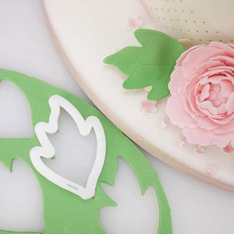 JoyGlobal 3 PieceSet Peony with Leaf Cutter Fondant Cake Decorating DIY Tool - Image 4