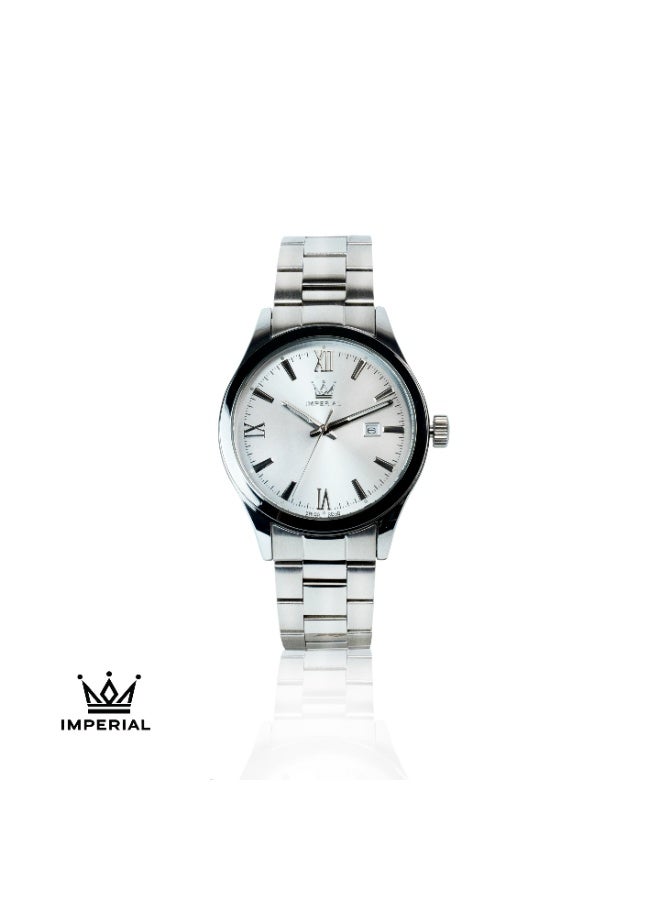 IMPERIAL Men's IPS Silver Stainless Steel Watch, Silver Dial, Y121 Movement, Butterfly Clasp, 3ATM Watch for Men | IMP.GZ1725M9037 - Image 1