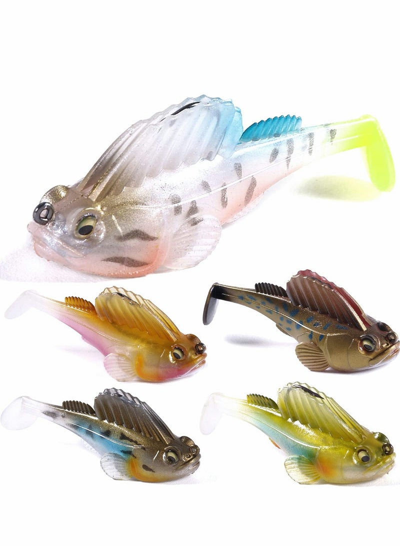 SYOSI Pre-Rigged Jig Head Fishing Lures, Soft Jointed Swimbaits for Bass Fishing, Great Weedless Bass Lures, Tadpole Lure with Spinner, Walleye Shad Baits, Fishing Jigs for Freshwater and Saltwater - Image 5
