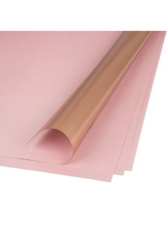Gulf Flowers Bicolor Double-Sided Matte Metallic Wrapping Film – 63 Micron, 20pcs, 58cm x 58cm, Pink-Cooper 