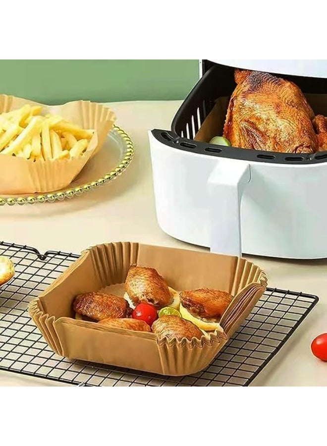 Vioetry Square Air Fryer Paper Liners, Non-Stick Air Fryer Cooking Accessories, Oil-Proof Air Fryer for Air Fryer, Baking, Roasting, Microwave - Image 5