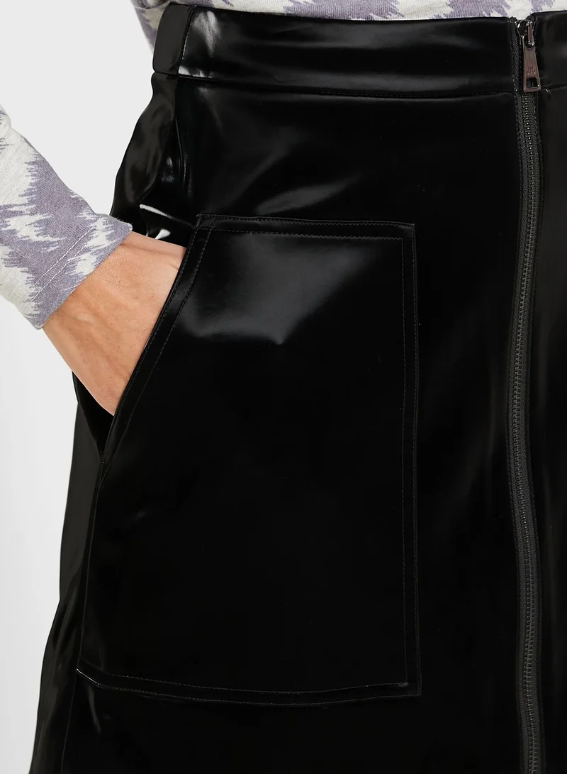 Ted Baker Faux Leather Mini Skirt