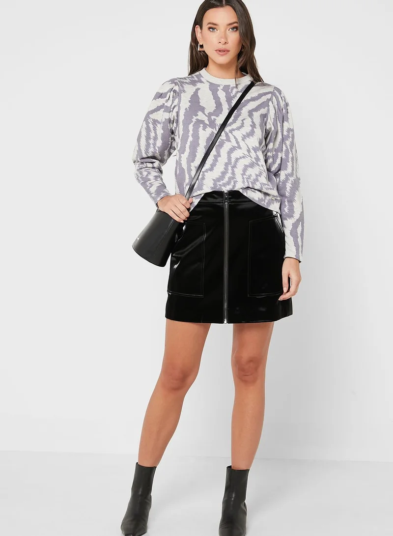 Ted Baker Faux Leather Mini Skirt