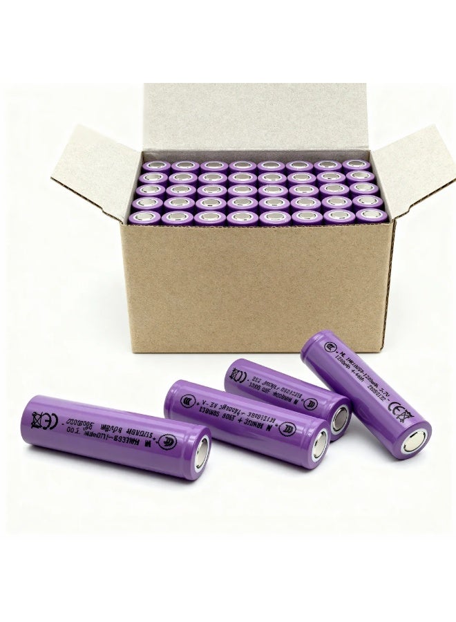 robotgcc 100 Pack 18650 Li-ion Battery 3.7 V 1200 mAh Flat Top | Verified Capacity Rechargeable Cells for STEM Education & FBA Global Warehousing - Image 3