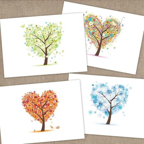 Canopy Street Seasons of Life Note Card Assortment Pack/Set Of 24 Greeting Cards And White Envelopes / 4 7/8" x 3 1/2" Cards Featuring 4 Seasonal Tree Designs - Image 4