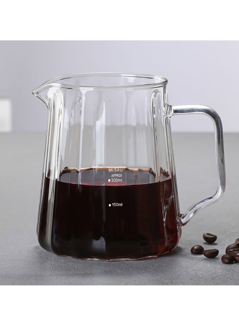 MIBRU 550ml Coffee Glass Server Durable Clear Glass Carafe for Home Use Everyday Coffee Brewing and Serving - Image 1