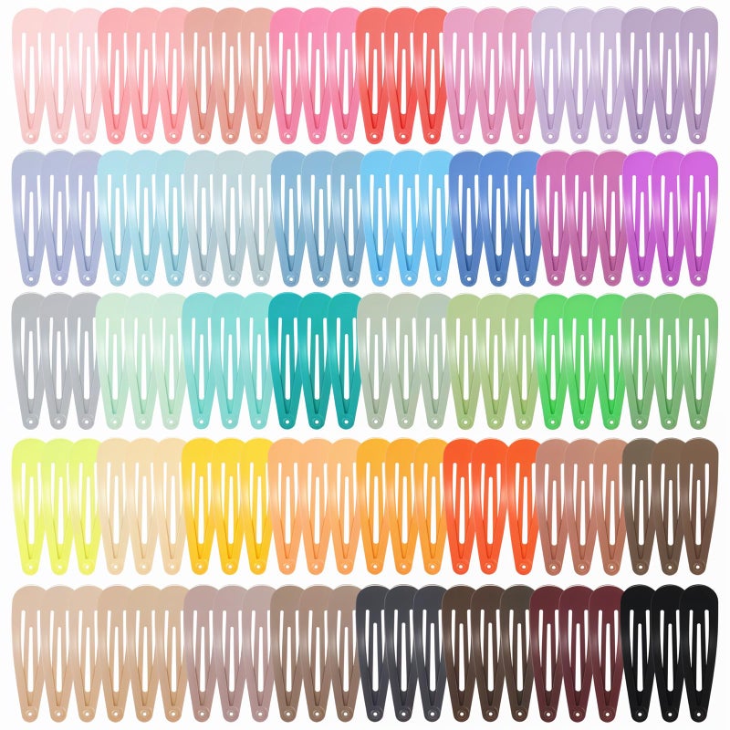 obeoby 120 Pcs 40 Colors Metal Snap Hair Clips 2 Inch Hair Barrettes Hair Accessories for Girls Toddlers Women
