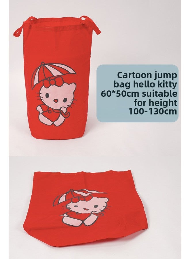 Kindergarten Children's Kangaroo Jumping Bags Physical Fitness Training Equipment Toys Jumping Bags Early Education Body Intelligence Equipment-Color:Red Hello Kitty Without Bells - Image 1