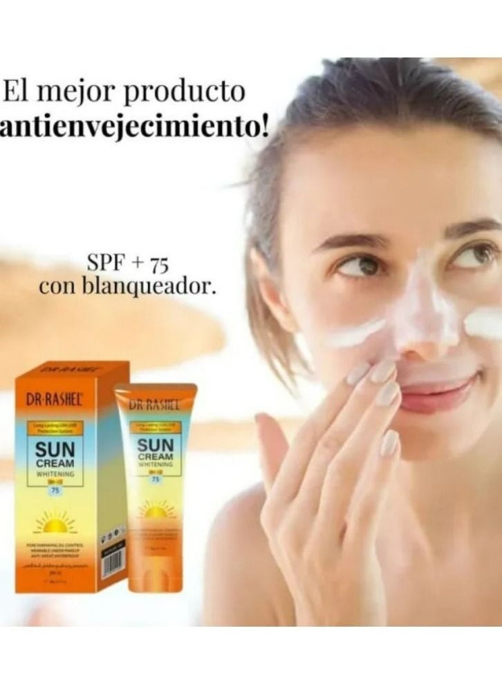 RASHELL whitening and moisturizing sun cream SPF75 60g  - Image 1