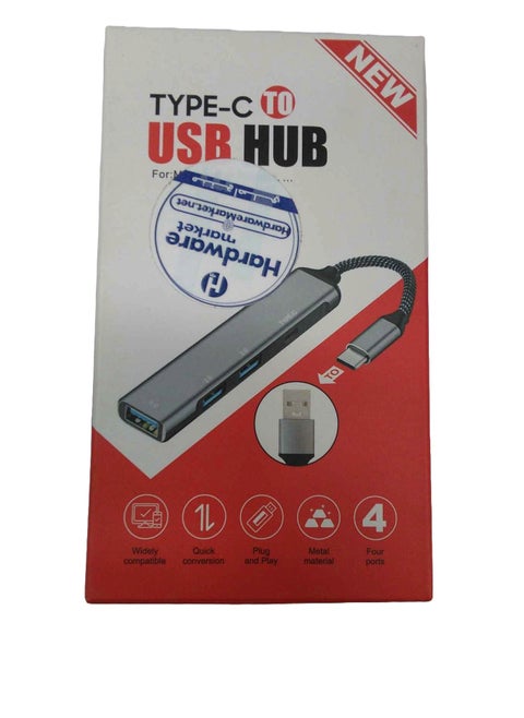 USB C Hub 4in1 3 Port USB 1 Port USB C Aluminum Alloy Ultra Slim (Multicolor)