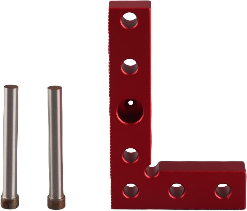 Small Square Aluminum Alloy Center Finder Tool, Woodworking Dowel Drill Guide Jig, Self Center Line Scriber with 2 Pins, 90 Degree Square for Precision Marking and Drilling - Image 1