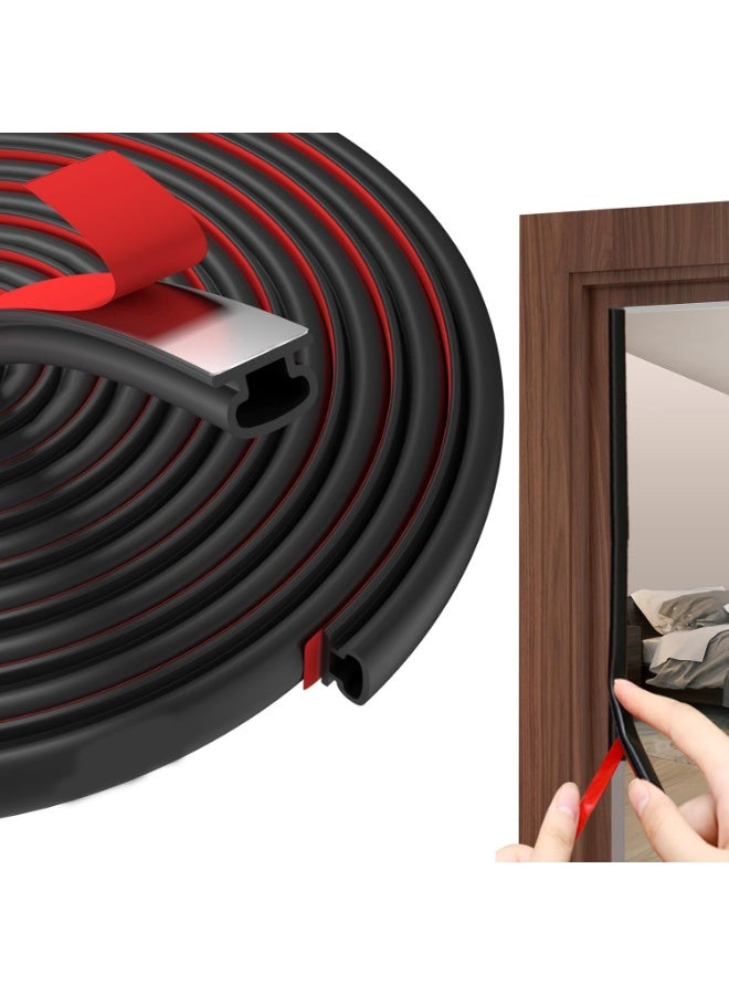 MOMENT Weather Stripping Door Seal - 19.7Ft Self-Adhesive TPE Rubber Door Seal Strip for Door Frame/Window Seal, Soundproofing & Insulation Strip to Block Drafts, Wind, Noise, Dust - Image 1