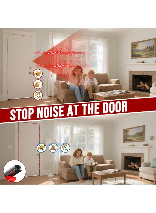 MOMENT Weather Stripping Door Seal - 19.7Ft Self-Adhesive TPE Rubber Door Seal Strip for Door Frame/Window Seal, Soundproofing & Insulation Strip to Block Drafts, Wind, Noise, Dust - Image 3