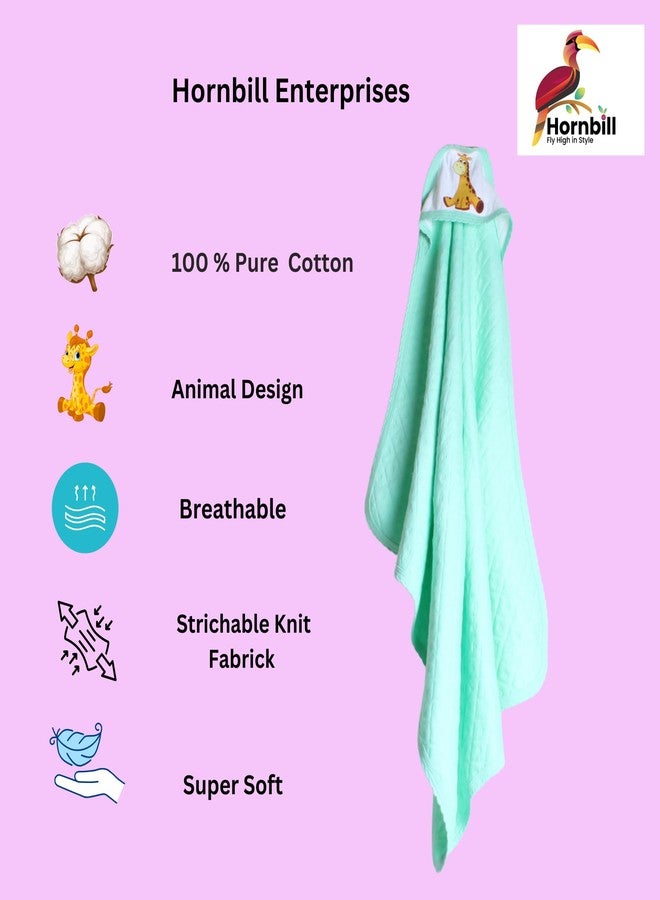 Hornbill Enterprises Hooded Wrapper, a Soft and Cozy Baby Towel Designed for Newborns (0-12 Months). It's Easy to wrap Your Little one snugly Super-Soft, Skin-Friendly Material Pack 1 (1, Green) - Image 4