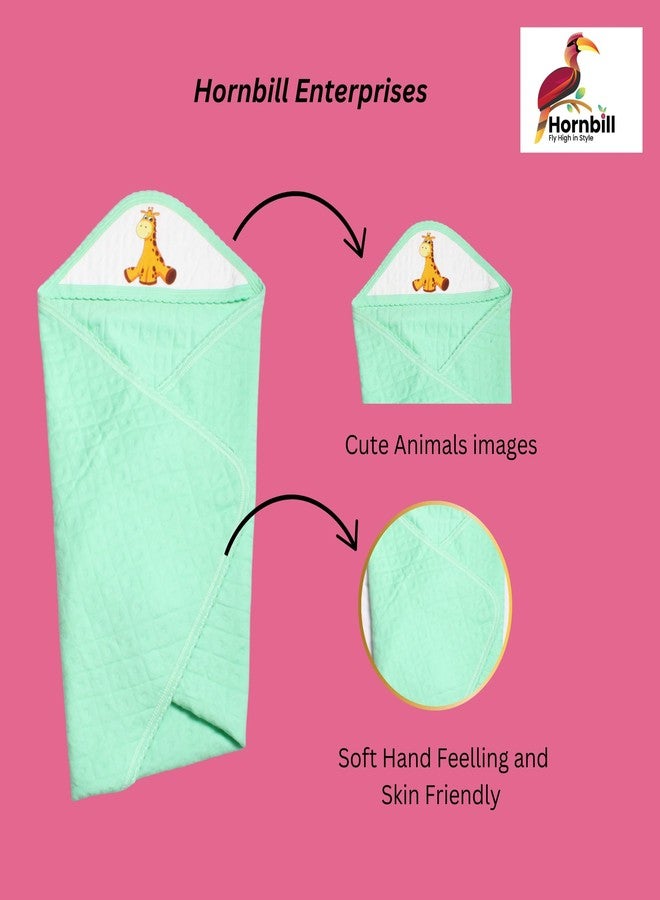 Hornbill Enterprises Hooded Wrapper, a Soft and Cozy Baby Towel Designed for Newborns (0-12 Months). It's Easy to wrap Your Little one snugly Super-Soft, Skin-Friendly Material Pack 1 (1, Green) - Image 5