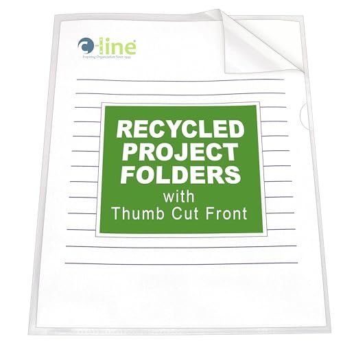 C-Line مجلدات مشروع معاد تدويرها من C-Line مع فتحات إبهام أمامية، تقليل الوهج، بحجم رسالة، شفاف، 25 في العلبة (62127) - Image 3