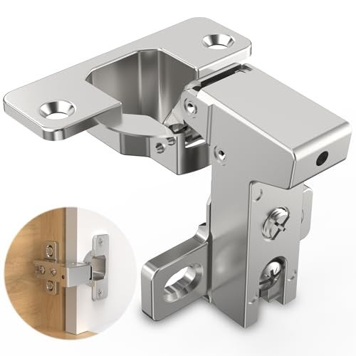 Chibery 20 Pack Face Frame Inset Cabinet Hinges Soft Close 105 Insert Concealed Cabinet Slide on Plate Smooth Slow Self Closing Silent Hardware 3D Heavy Duty for Blind Corner Kitchen Cupboard - Image 1