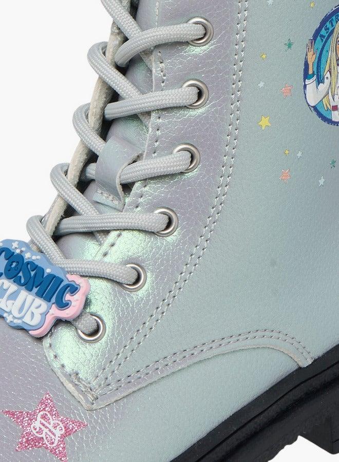 باربي أحذية الكاحل بطبعة مع سحاب إغلاق - Image 4