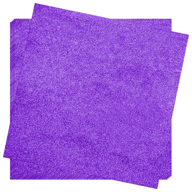 Crafasso 12 x 12 300gms Heavy Premium Glitter cardstock 15 Sheets Purple