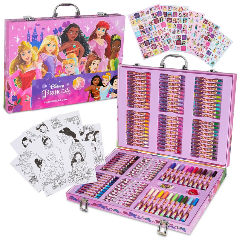 Disney Stitch Colored Pencils Art Supplies Kids Drawing Kit School Supplies Crayons Markers Coloring Sheets Art Kit Gifts for Kids Girls Multi Princess Set - Image 2